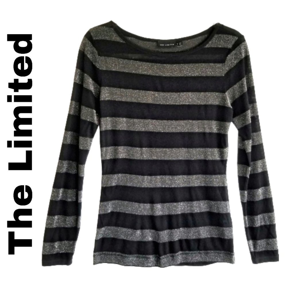 The Limited black long sleeve striped sz small top